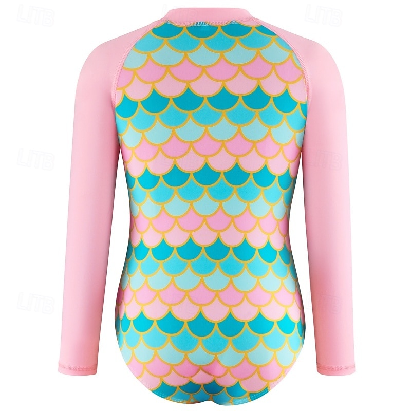 Maillot de bain Enfants Fille Extérieur Graphique Vacances Fermeture éclair Maillots de bain 4 ans et + Été Bleu Rose Claire Rose Claire de 2026 ? $21.99 –P9