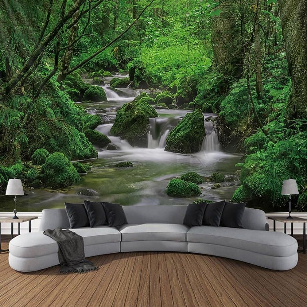Natur, Wald, See und Sonnenlicht – realistische 3D-Landschaft, Wandteppiche mit grünen Bäumen und blauem Himmel, sommerliche Landschaft, ideal für Schlafzimmer, Wohnzimmer, Homeoffice. 2026 - $45.99 –P4
