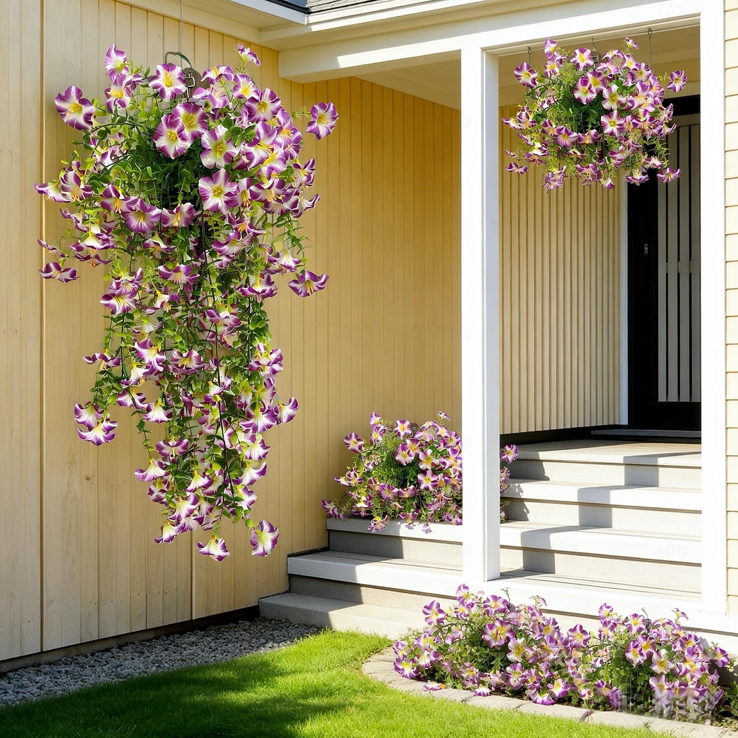 4pcs Artificial Morning Glory Vine Garland for Wedding, Home, & Outdoor Decor, Realistic Flower Hanging Vines for Garden, Patio, Wall, and Courtyard, Durable Faux Floral Décor for Wedding Decoration 2026 - $22.99 –P8