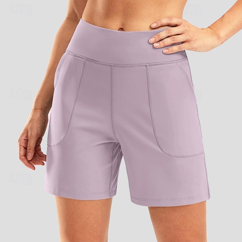 Per donna Bermuda Chinos Shorts Vacanza Streetwear Casual Corto Vita media Tinta unica Tasca Fascia Elastica Comodo Traspirante Elasticizzato Quotidiano All'aperto Palestra Verde acqua Nero Rosa del 2026 a $20.99 –P11