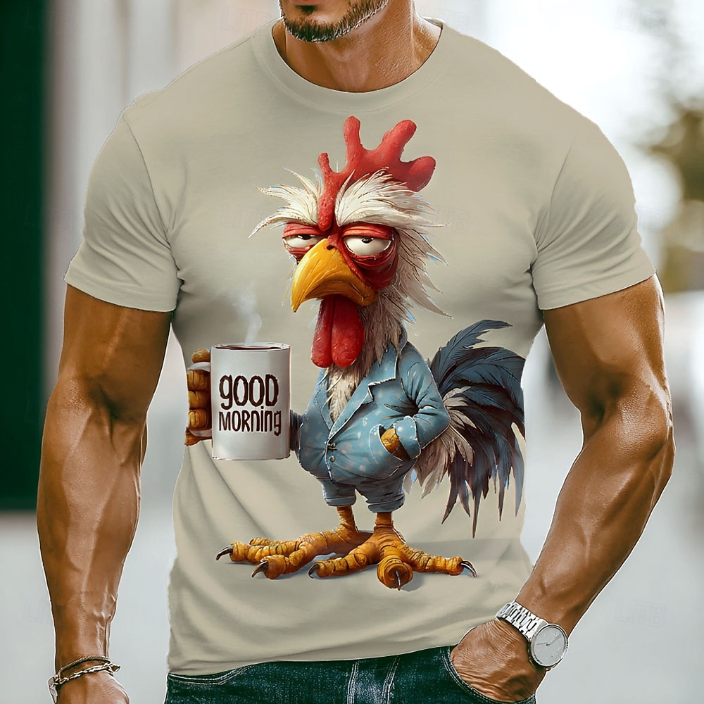 Homens Animal Galo Engraçado Mal-humorado Camiseta Manga Curta Camiseta Impressão 3D Gola Redonda Camisa Exagerado Designer Festa Feriado Azul Azul Lago Verde Verão Primavera Roupa S M L XL XXL XXXL de 2026 por $21.99 –P3