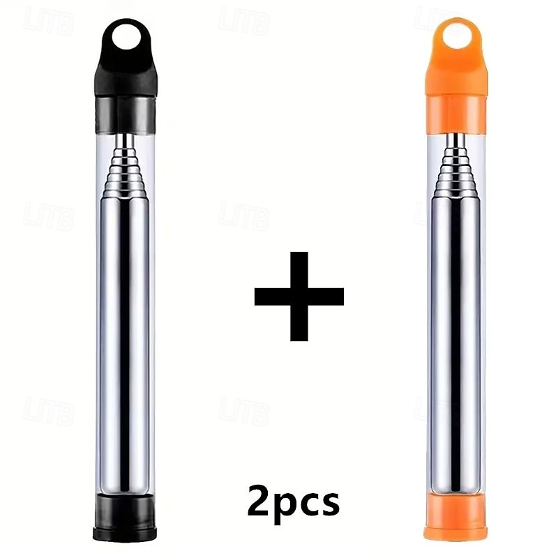 2 stuks roestvrijstalen vuurblaaspijpen, uitschuifbare vuurblaasstokken voor kamperen, wandelen en reizen in de buitenlucht 2026 - $13.49 –P2