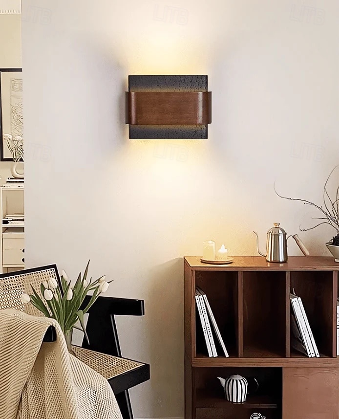 Applique murale lumineuse à double éclairage, style wabi-sabi médiéval – idéale pour une chambre, un salon ou un couloir. 110-240 V de 2026 ? $174.99 –P7