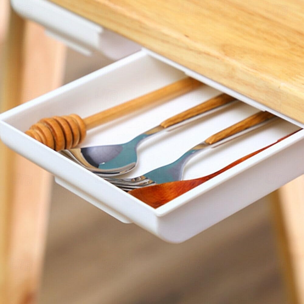 Organiseur de tiroir sous bureau, porte-crayons coulissant, fixation pour tiroir de bureau, accessoires de bureau en plastique &Organiseurs d'espace de travail, organiseur de bureau invisible de 2026 ? $9.99 –P3