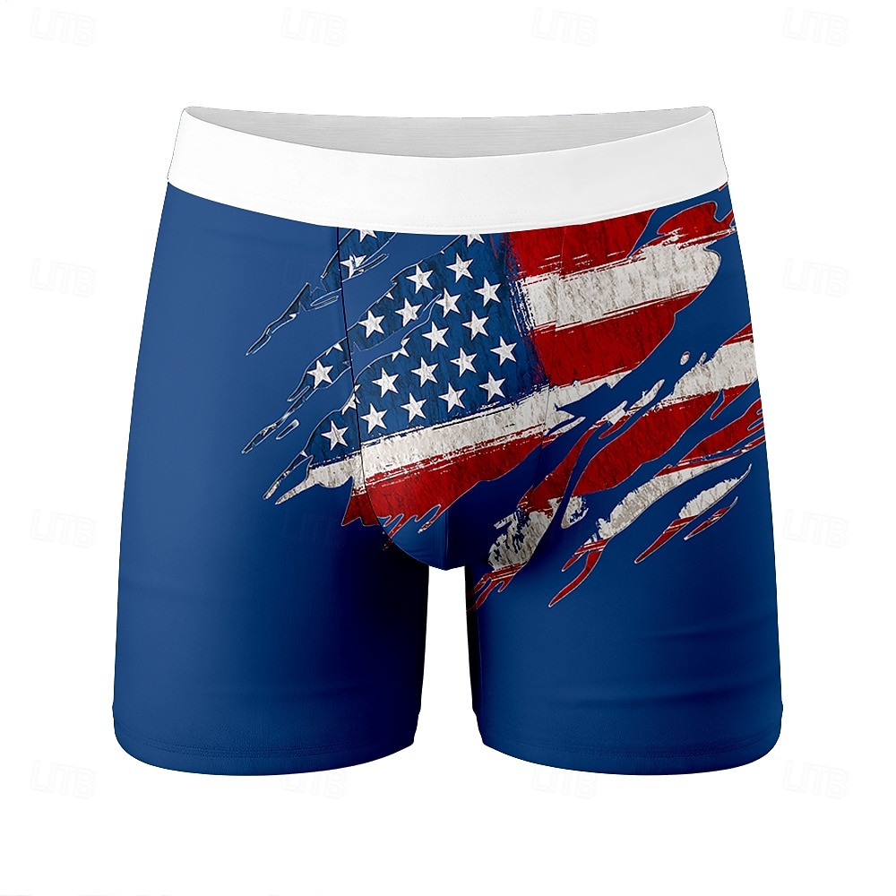 Herre 4. juli USAs 250-årsjubileum USAs flagg Elastiske boksershortser Badeshorts Boxer badeshorts Patriotisk Avslappet Hjem Strandferie Elastisk midje Fukttransporterende Pustende undertøy Designer 2026 - $16.99 –P2