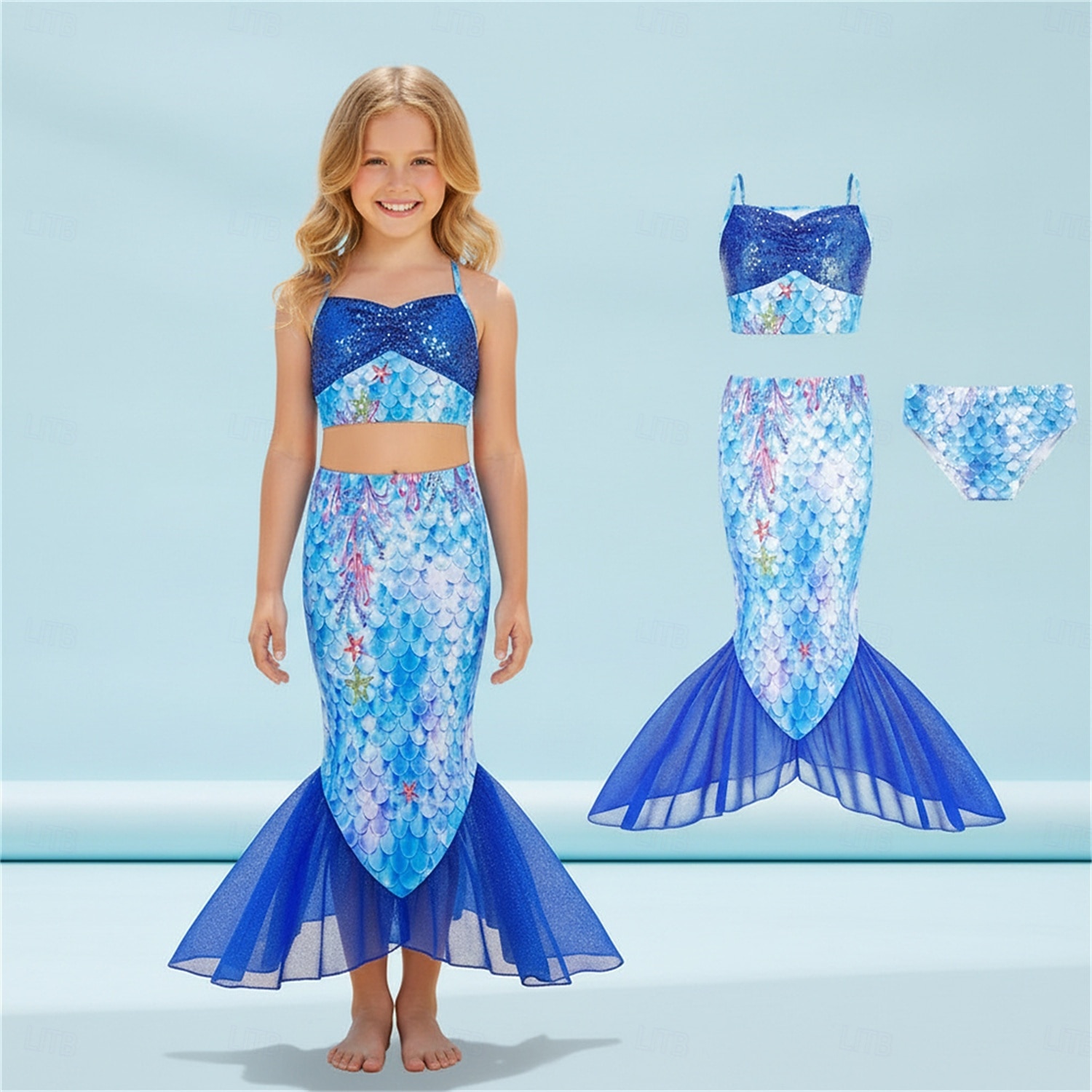 Mermaid Princess Dress Swimwear Movie Cosplay for Girls' Kid's Masquerade Party Holiday Festival 2026 - $22.99 –P1