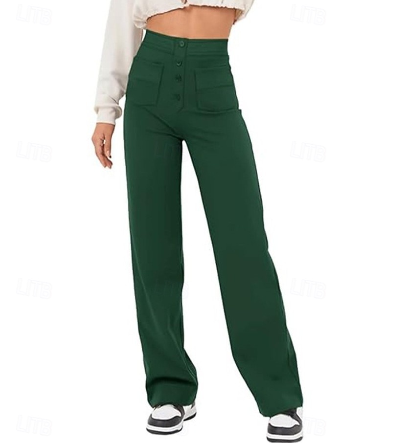 Pentru femei chinez Drept Elegant Vacanță Modă Lungime totală Talie Înaltă Simplu Confortabil Confort Απαλό Micro-elastic Zilnic În aer liber Stradă Albastru piscină Bleumarin Alb Verde Militar Var 2026 - $27.99 –P10