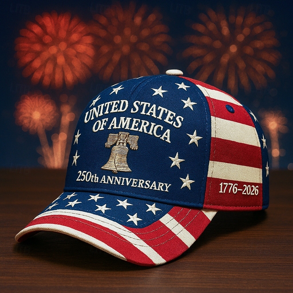 Муж. Бейсболка Шляпа от солнца Синий Красный Полиэстер Пэчворк Мода Уличный стиль На каждый день Повседневные на открытом воздухе Отпуск Американский флаг США Цитаты и выражения 2026 - $13.49 –P5