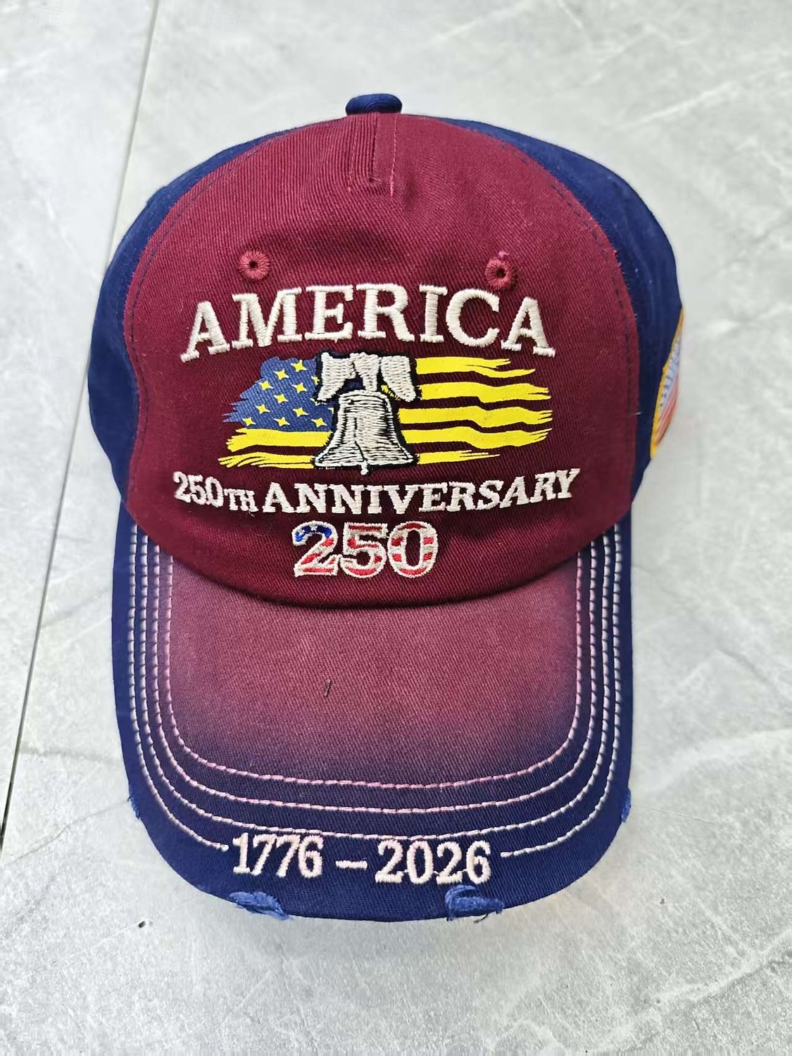 Cappello unisex 250° anniversario/indipendenza, berretto da baseball, portatile, traspirante, quotidiano, per esterni, strada, ricamo, bandiera del 2026 a $11.49 –P1