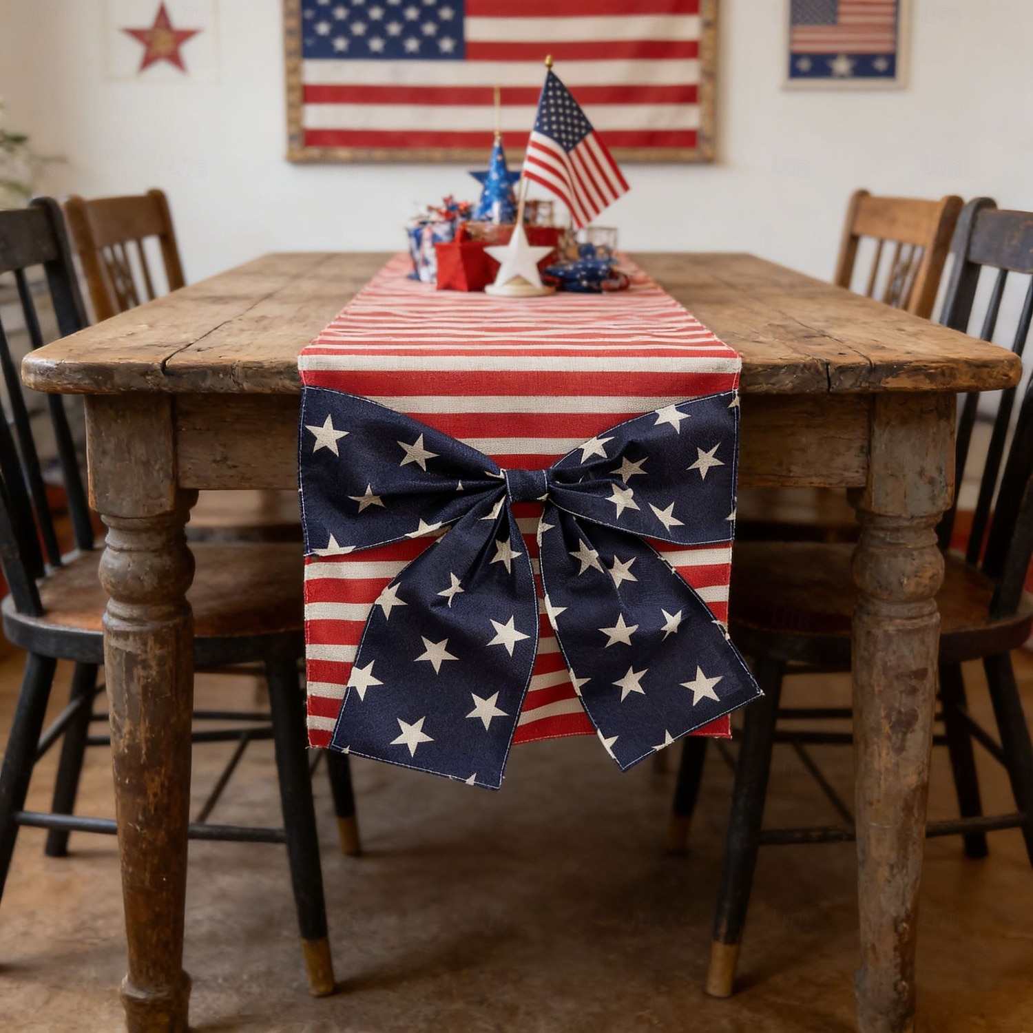 250ή επέτειος των ΗΠΑ, 1 τεμάχιο σχέδιο φιόγκου τραπεζιού, αναμνηστική διακόσμηση αυλής 1776-2026 για πατριωτικό εορτασμό, ημιπεντηκονταετία, 4η Ιουλίου, ημέρα ανεξαρτησίας 2026 - $15.49 –P2