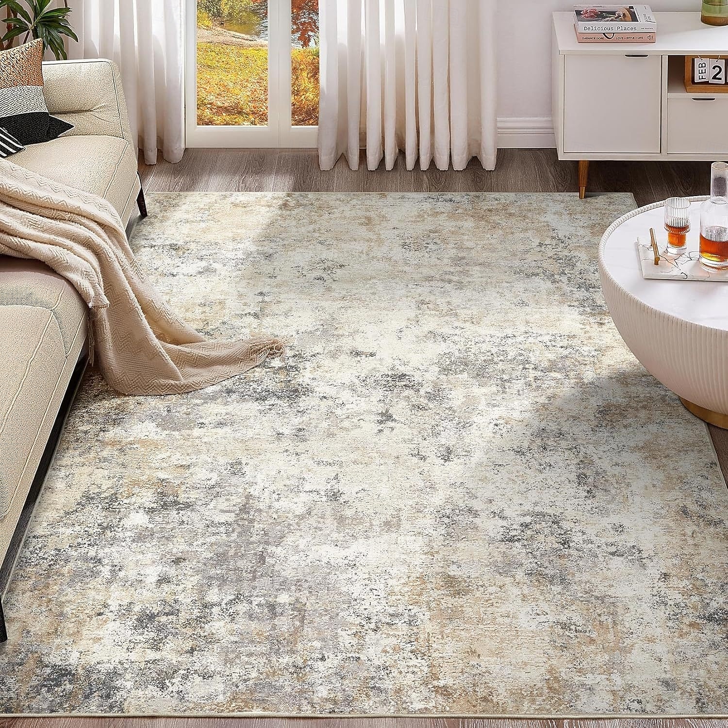 Nordic Abstract Faux Cashmere Rug Non-Slip Full Coverage Bedside Mat Durable and Machine Washable Carpet for Living Room and Bedroom 2026 - $25.99 –P1