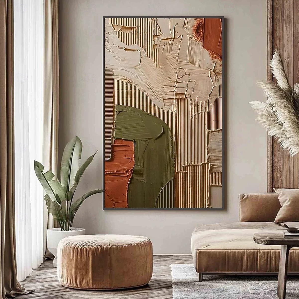 Velká originální texturovaná špachtle abstraktní malba olejomalba na plátně, velké nástěnné umění moderního obývacího pokoje nástěnná dekorace 2026 - $74.99 –P2