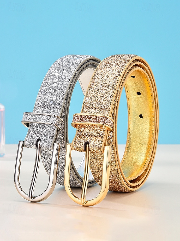 cintura da donna in similpelle, colori oro e argento, regolabile, accessorio elegante per abbigliamento casual quotidiano, viaggi e vacanze del 2026 a $11.99 –P4