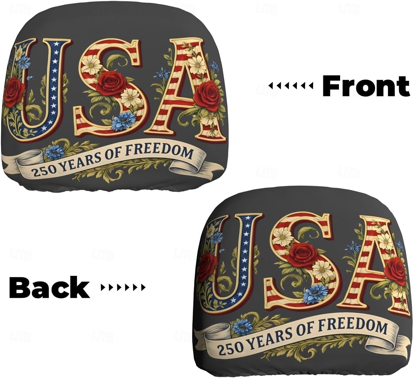 Funda para reposacabezas de coche conmemorativa del 250 aniversario, 2 unidades, conmemorativa de la Independencia de Estados Unidos (1776-2026), soporte espinal resistente para conducción de larga distancia, ajuste universal para coches, camiones y SUV. 2026 - $11.99 –P27