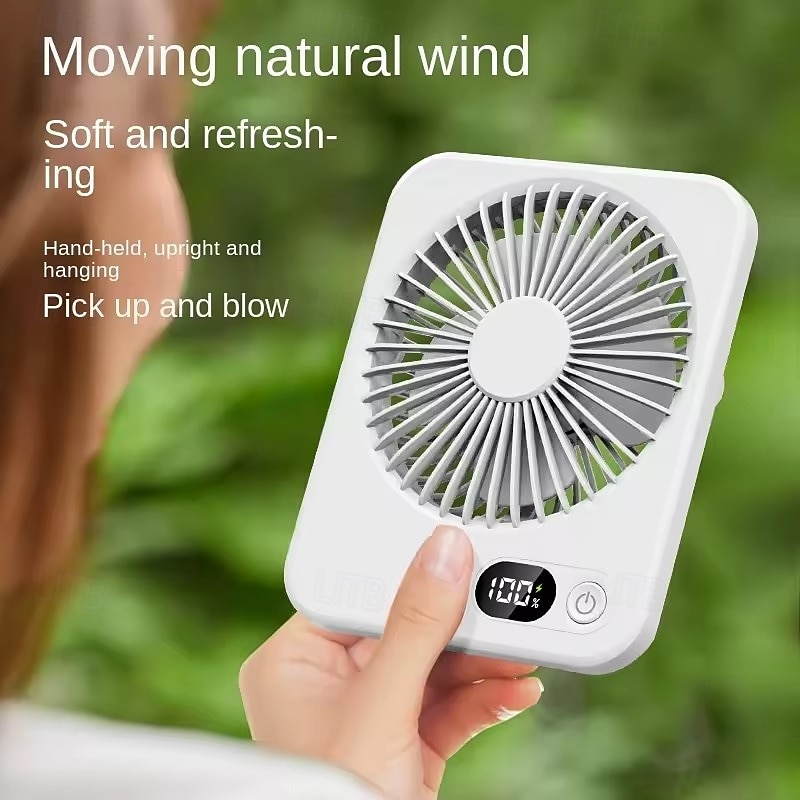 Portable Desk Fan with LED Battery Display, Rechargeable Table Fan, 180° Foldable Wall Hanging Personal Fan, Ultra-Thin Quiet USB Powered Fan for Office, Travel, Bedroom, Kitchen 2026 - $10.99 –P4