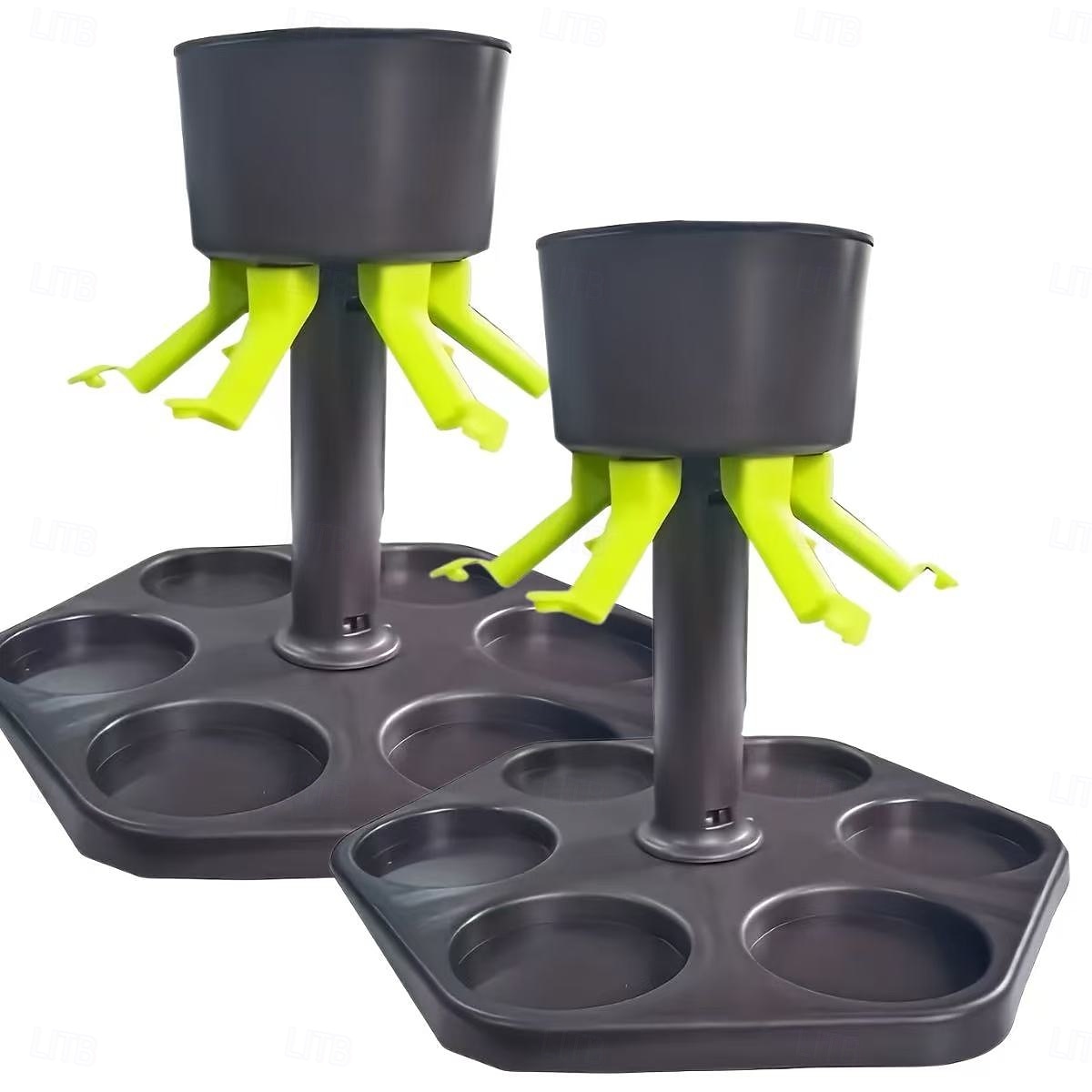 Dozator de băuturi pentru 6 sticle cu suport – vin pentru petreceri în barul de acasă &dozator de whisky, servitor de băuturi cu flux multiplu, turnare uniformă, perfect pentru petreceri tematice 2026 - $22.79 –P10