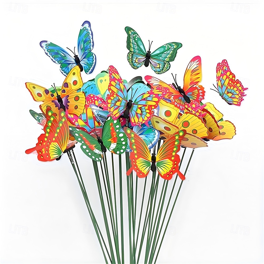 12pcs Glowing 3D Butterfly Stakes, Luminous Imitation Colorful Butterfly Stakes for Garden Planters, Outdoor Decor, Yard Decor, Flower Pot Bonsai Decor 2026 - $19.99 –P7