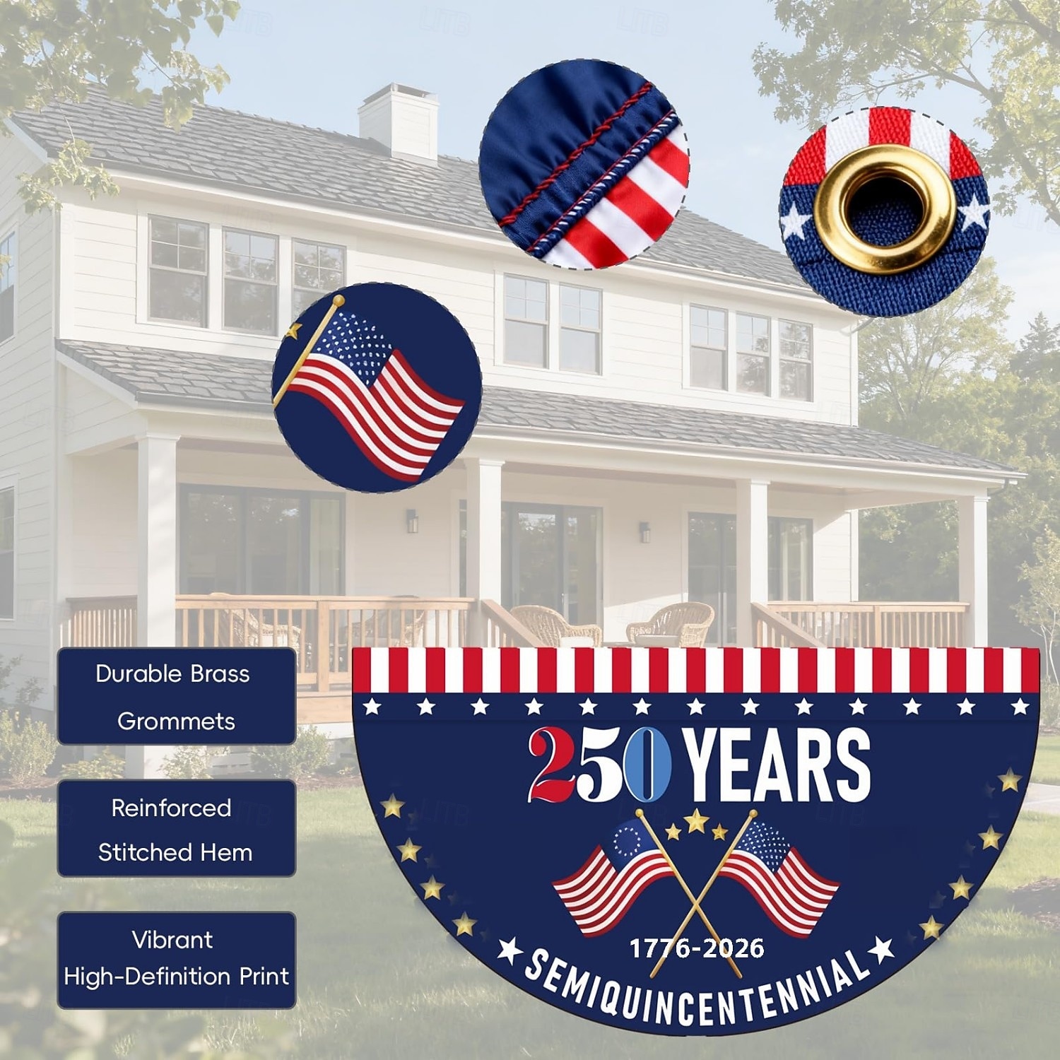 2 db 250. évfordulós amerikai kerti zászló &transzparens zászló, nem redőzött legyezőzászló, kétoldalas hazafias sas mintázat amerikai zászlókkal, emlék 1776-2026, 12 x 18 hüvelyk &2 x 4 láb 2026 - $17.99 –P5