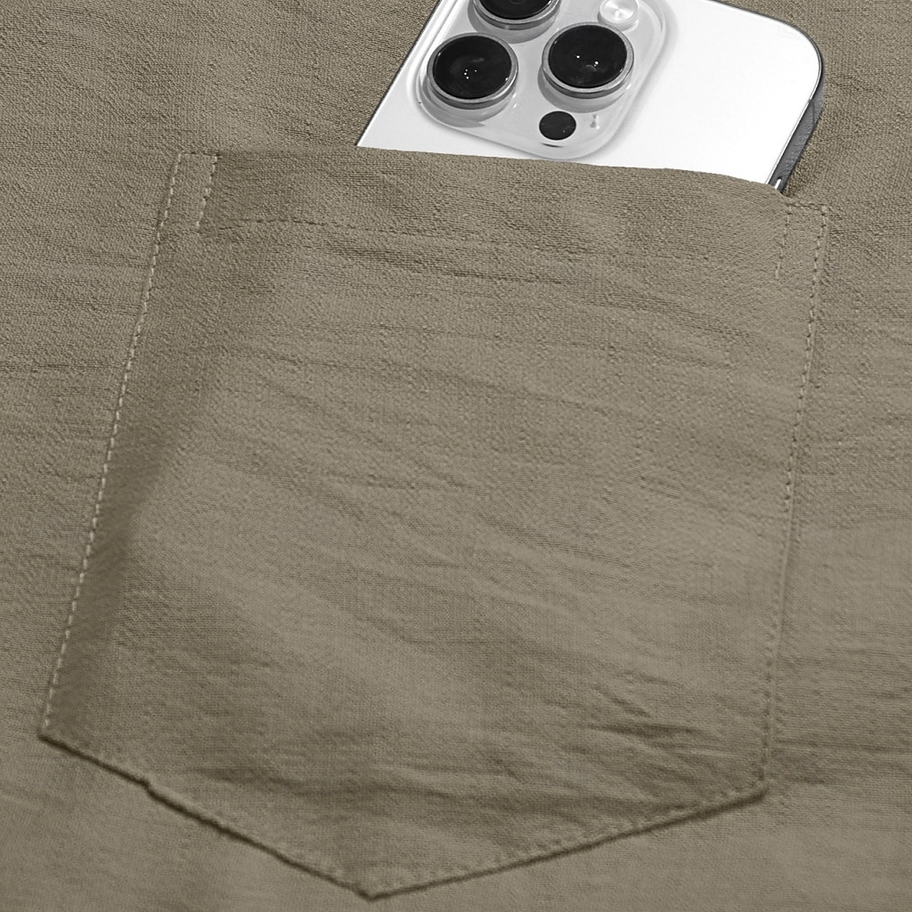 Per uomo Camicia Camicia di lino Camicia con Bottoni Tinta unica All'aperto Vacanza Nero Bianco Verde chiaro Verde scuro Manica Corta Colletto a Camicia Estate Primavera Abbigliamento Tasca del 2026 a $25.99 –P4