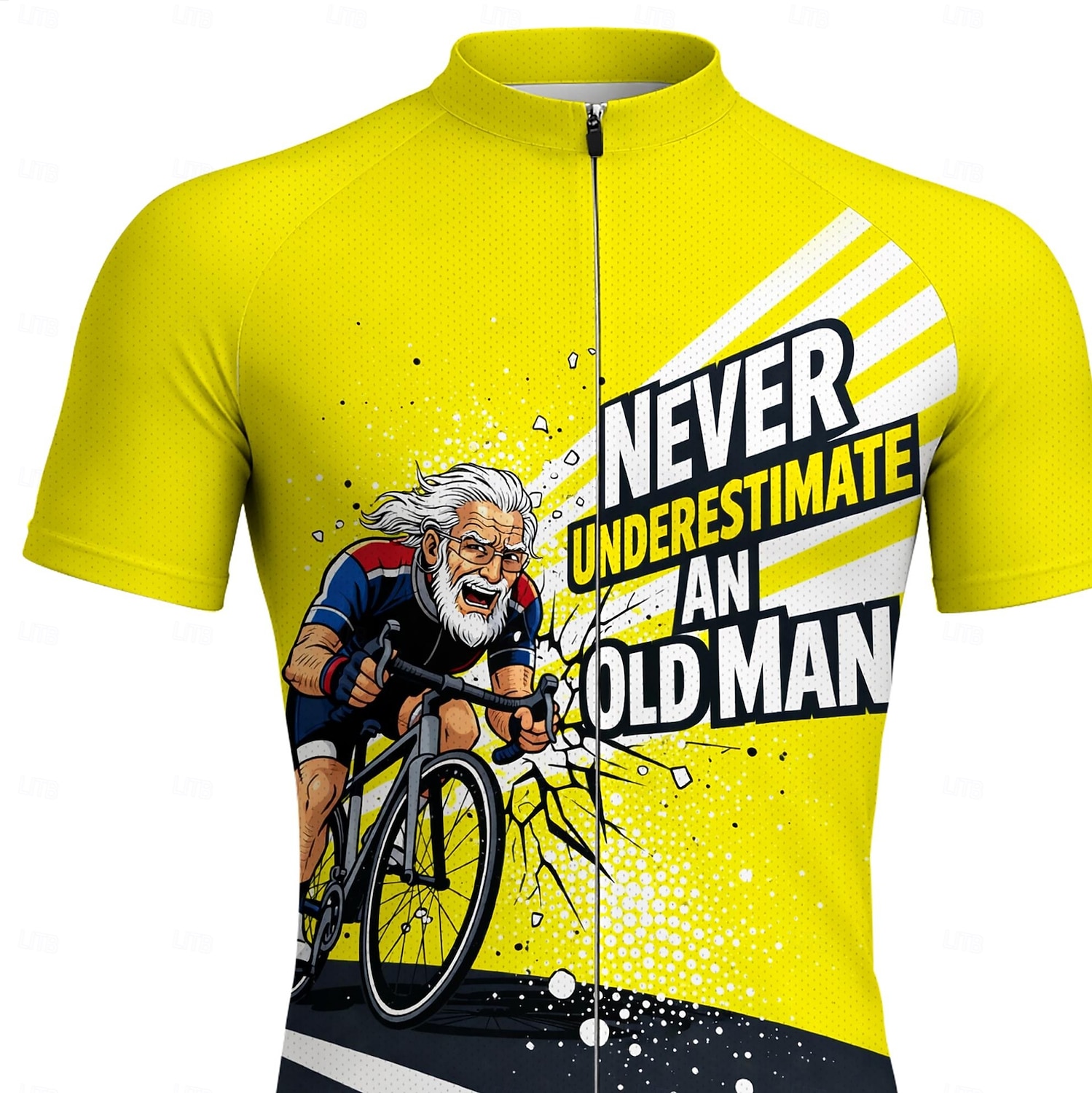 Hommes Maillot de cyclisme Maillot de descente Ne sous-estimez jamais un vieil homme à vélo. Manche Courte Cyclisme Maillot T-shirt avec 3 poches arrière Résistant aux UV Séchage Rapide Avec Poches de 2026 ? $30.99 –P3