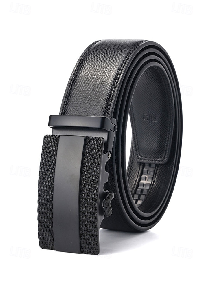 men's leather ratchet dress belt BOSTANTEN Mens Belts Leather Ratchet Dress Belt with Automatic Sliding Buckle, Waist 34-36