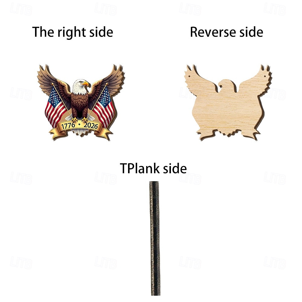 Letrero de madera para puerta conmemorativo del 250.º aniversario de la Independencia de Estados Unidos, estrellas blancas y rojas. &Decoración de la puerta principal con rayas blancas y lazo 2026 - $16.99 –P12