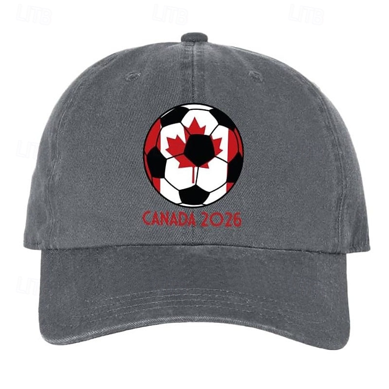 Soccer World Summer Cup Mexico USA Canada 2026 Baseball Cap, Soccer Graphic Letter Print Hat for Men Women, Adjustable Outdoor Sports Cap Casual Sun Hat 2026 - $16.99 –P7