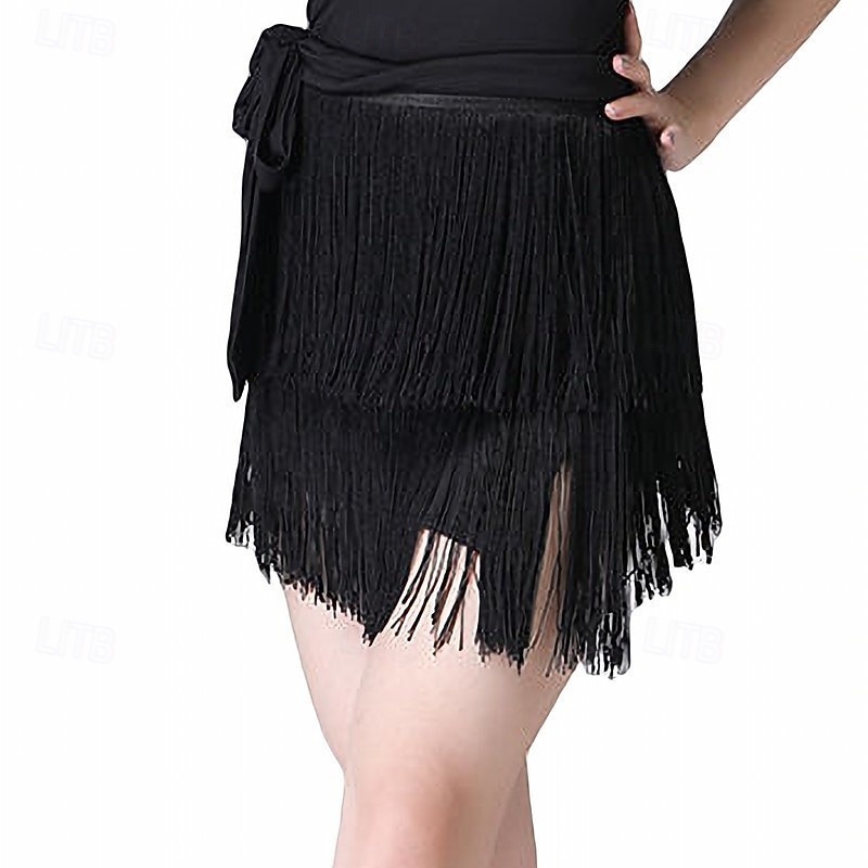 Women's Black Fringe Latin Dance Skirt 2026 - $28.99 –P8