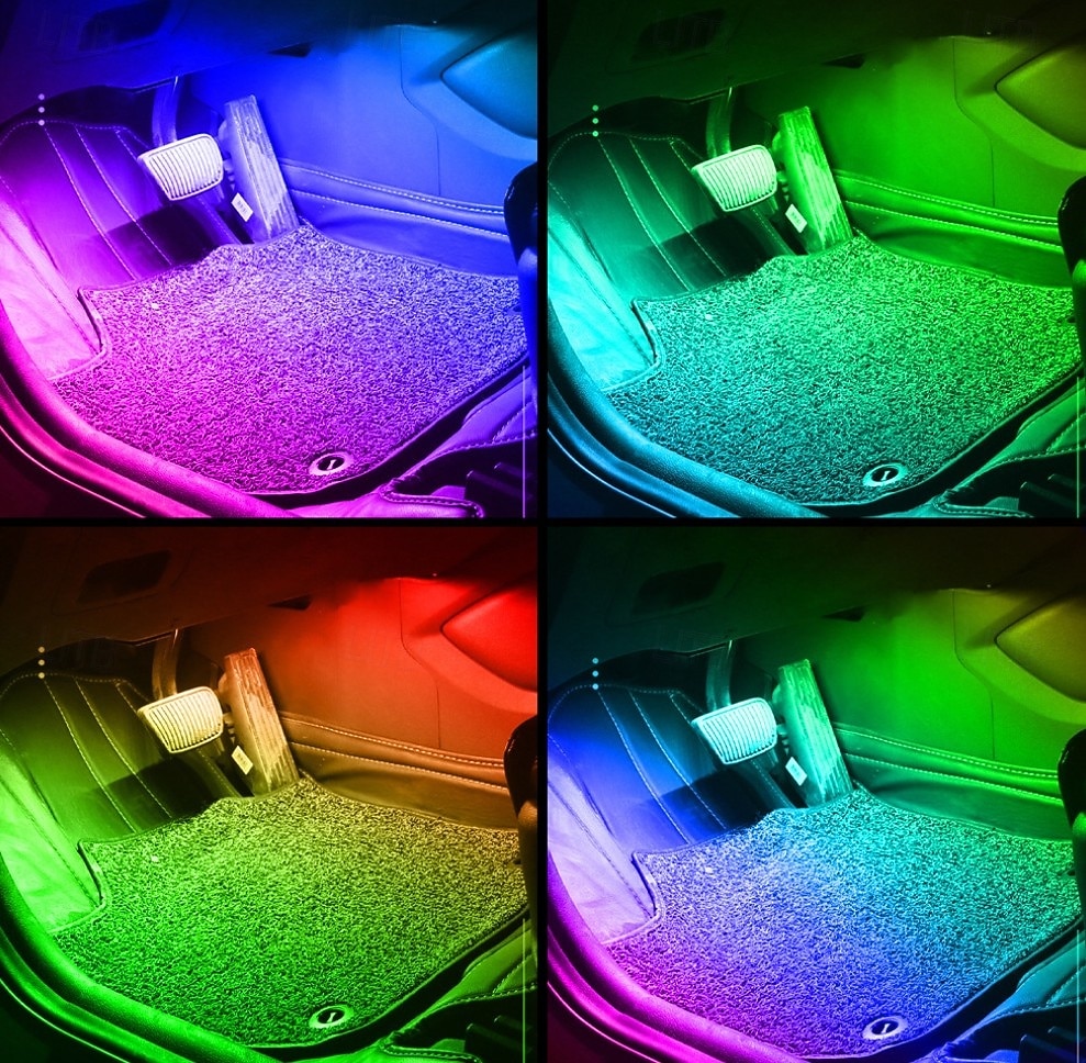 Bandes LED, éclairage intérieur intelligent RGBIC pour voiture avec contrôle par application, modes musicaux et millions de couleurs, éclairage LED pour la décoration de voiture, 12 V CC de 2026 ? $35.99 –P4