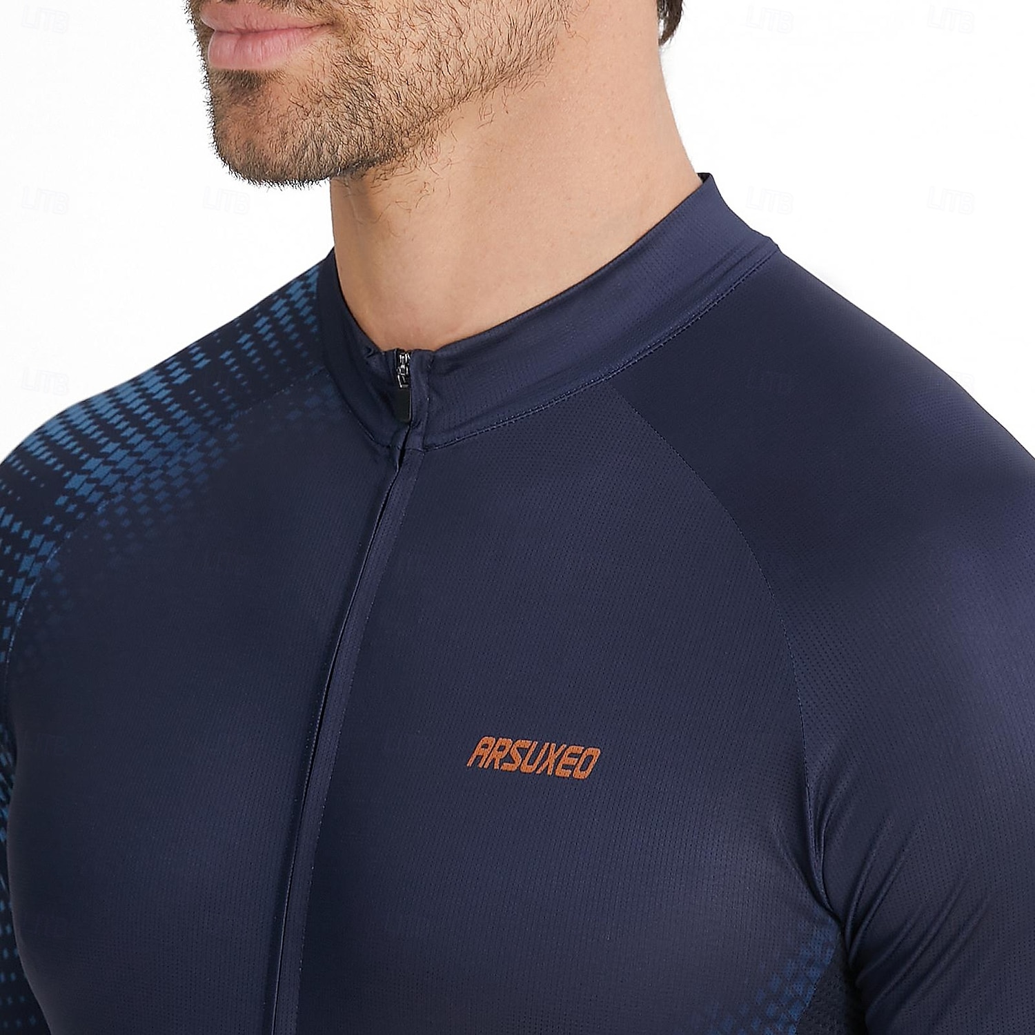 Ανδρικά Πουλόβερ Γεωμετρικό Κοντομάνικο Ποδήλατο Αθλητική μπλούζα με 3 πίσω τσέπες Ύγρανση Αθλητισμός Θαλασσί Λευκό Ρουμπίνι Ρούχα 2026 - $42.99 –P2