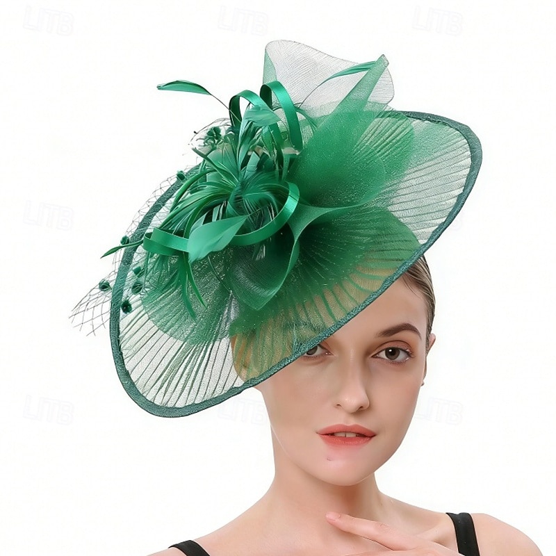 Fascinators Tejido Boda Cumpleaños Vintage Estilo lindo Retro Con Cintas Flor Celada Sombreros 2026 - $22.99 –P1