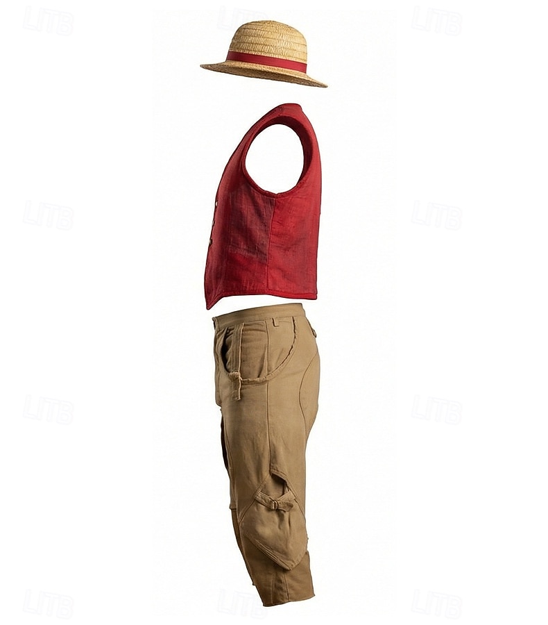 Ocean Adventurer Kapitan Pirat Słomkowy Kapelusz Kostium Cosplay Stroje Anime Cosplay for Męskie Dla dzieci Dla dorosłych Halloween Karnawał Impreza 2026 - $60.99 –P6