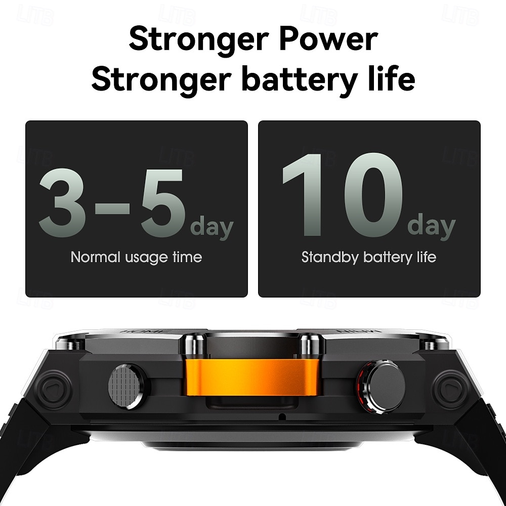 Nuovo smartwatch impermeabile 5 ATM, ideale per attività all'aperto, monitoraggio sportivo, pagamenti PayPal, chiamate Bluetooth, schermo HD da 1,45" 466*466, smartwatch indossabile 2025 del 2026 a $76.99 –P11