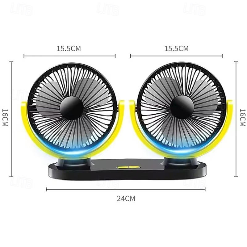 Car USB Fan Cooling Car Fan Dual Head Car Fan 3 Speeds Adjustable For Auto Cooler Air Fan Car Accessories Fan 2026 - $39.99 –P9