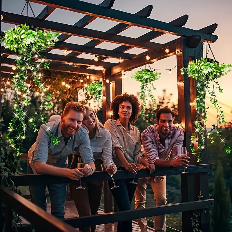 Luci solari da giardino sospese per primavera ed estate, 66 LED realistici con fiori e rampicanti, decorazioni per esterni impermeabili IP65 per giardino, patio e recinzione, accensione automatica 8-12 ore, regalo per la mamma del 2026 a $35.99 –P7