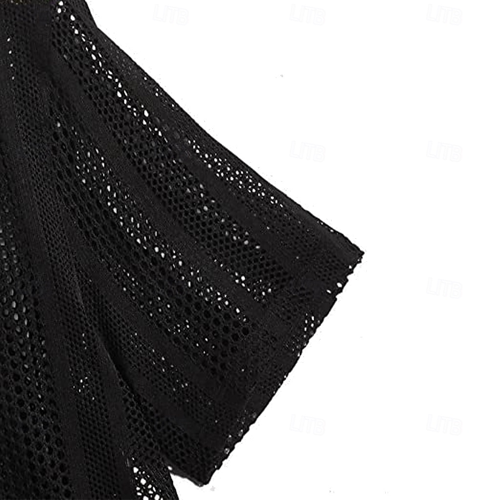 Herren Hemd Sommerhemd Knopfhemd Jacquard-Hemd Strickjacke Schwarz Weiß Kurzarm Texture Mode Revers Lässig Heim Loch Bekleidung Modern Moderne zeitgenössische Lässig 2026 - $31.99 –P4