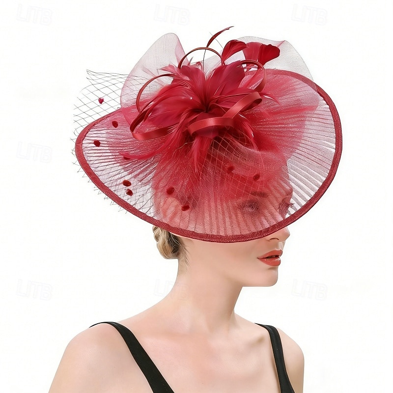 fascinators Tøy Bryllup Bursdag Elegant søt stil Med Bånd Tyll Hodeplagg Hodeplagg 2026 - $22.99 –P1