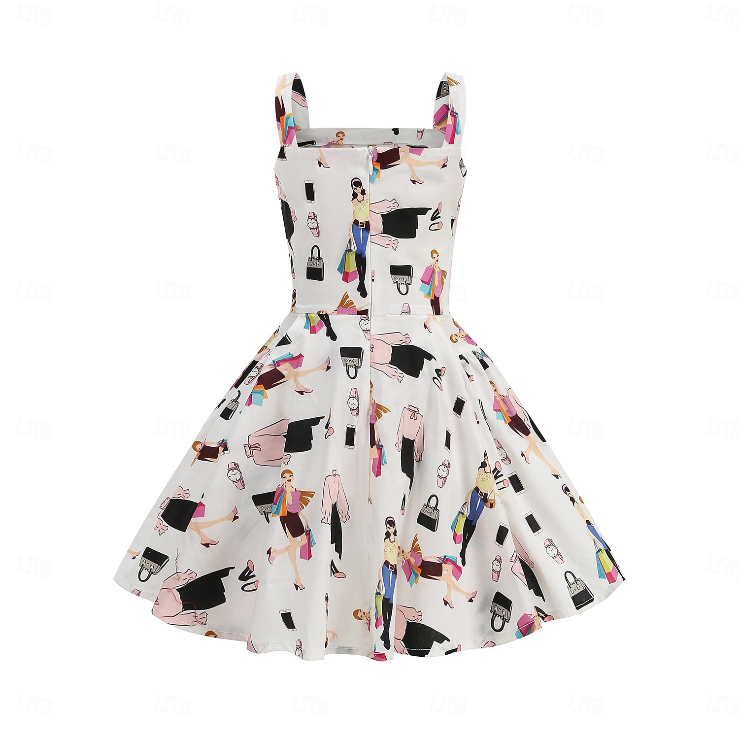 Lata 50. Retro / vintage Do kolan Sukienka Rockabilly Rozkloszowana sukienka Bez rękawów Strój na bal maskowy Dla dziewczynek Halloween Karnawał Bal maskowy Studniówka Wieczorna impreza Przyjęcie 2026 - $39.99 –P12