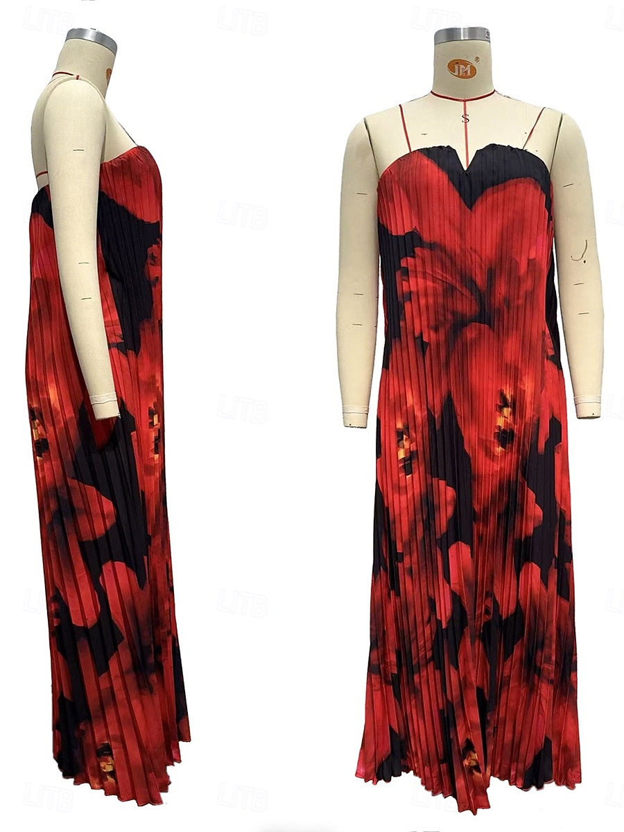 Per donna Abito lungo maxi Vestito da Festa Abito a corsetto Abito da Cocktail Elegante Moda Moderno Festa serale Feste Occasione speciale Vestibilità regolare Floreale Senza Maniche Senza Spalline del 2026 a $41.99 –P6