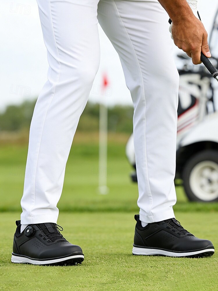 Men's Golf Shoes with Adjustable BOA Fit System – Premium Faux Leather, Stylish White Design for Golf & Outdoor Sports 2026 - $84.99 –P11