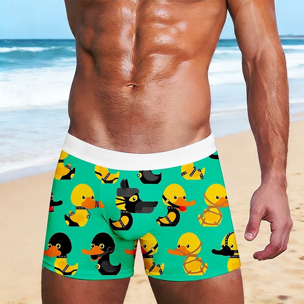 Herren Tiermotiv Cartoon Ente Dehnbare Boxershorts Badeshorts Boxer-Badeshorts Lustig Lässig Heim Strandurlaub Elastischer Bund Feuchtigkeitsableitend Atmungsaktive Unterwäsche Designer Bekleidung 2026 - $16.99 –P3