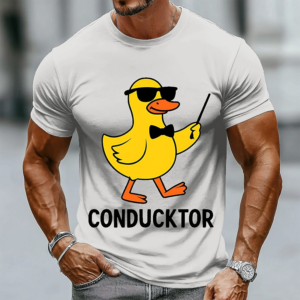 Camiseta divertida de pato conductor para hombre, camiseta de manga corta con estampado 3D, cuello redondo, moda, uso diario, calle, azul, blanco, verde, verano, primavera, ropa, tallas S, M, L, XL, 2026 - $21.99 –P1