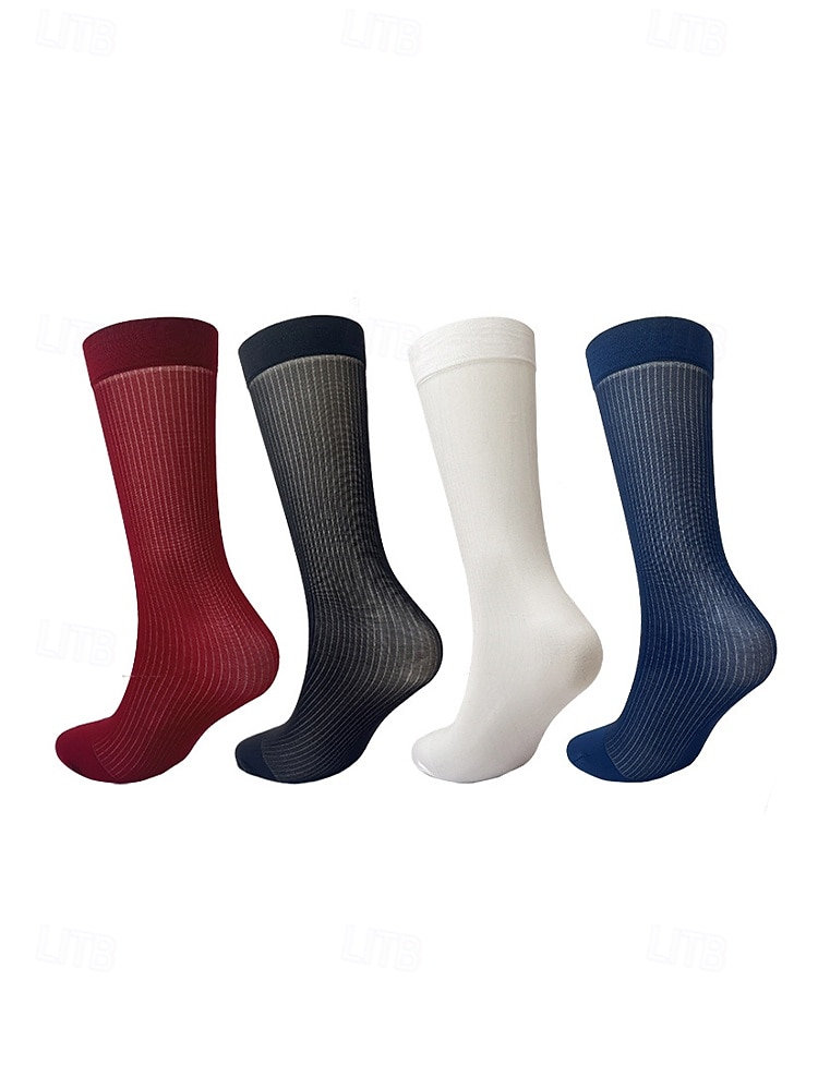 Мужские дышащие полосатые носки из полиэстера, различные цвета, элегантный аксессуар для торжественных случаев, свадеб, вечеринок и повседневной деловой одежды. 2026 - $7.99 –P13