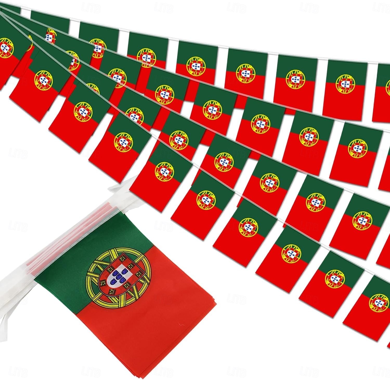 Portugal strengflagg vimpelbanner for fotball-VM-kamp i sommer 50 flagg, 46 fot lite mini portugisisk flagg vimpelbanner for landsdekorasjon, skole, fest, sportsarrangementer 2026 - $16.99 –P5