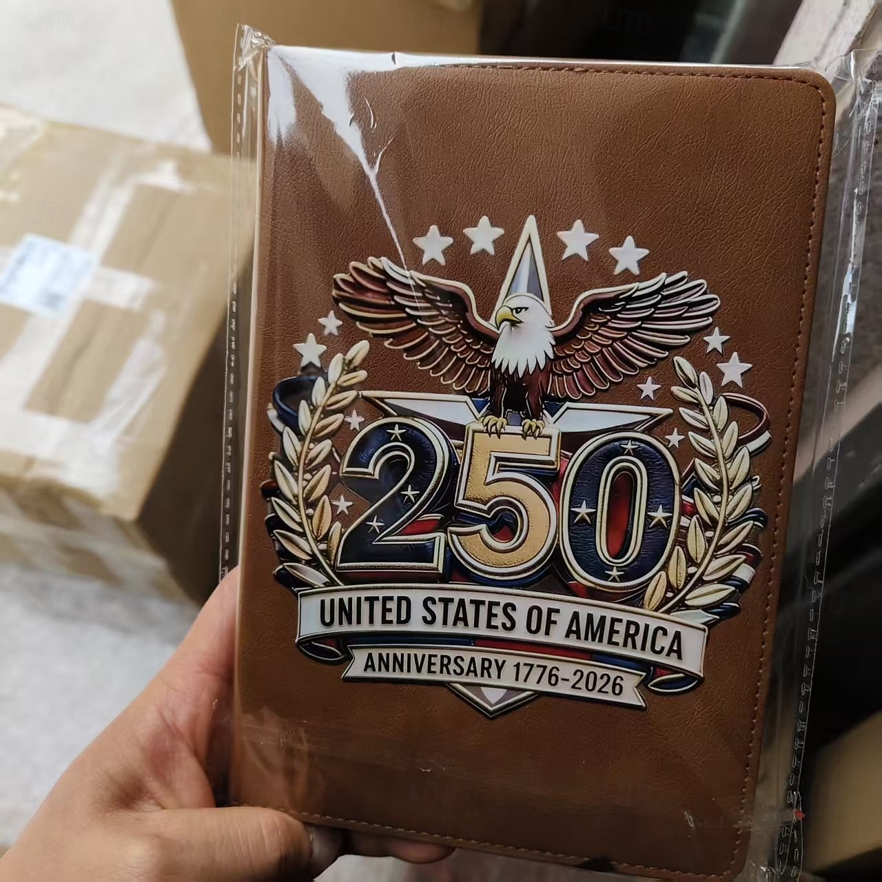 250th America Anniversary Notebook, U.S. 1776–2026 Commemorative Fountain Vegan Leather Journal, 250 Years Freedom Limited Edition Gift, Independence Patriots Journal 2026 - $21.99 –P5