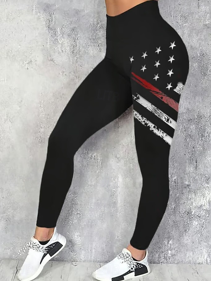 Per donna Pantaloni Leggings Vacanza Streetwear Essenziale Lunghezza intera Vita AltaPantsGiorno dell'indipendenza americana Grafico Bandiera Americana Elastico in vita Stampato Traspirabilit del 2026 a $21.99 –P1