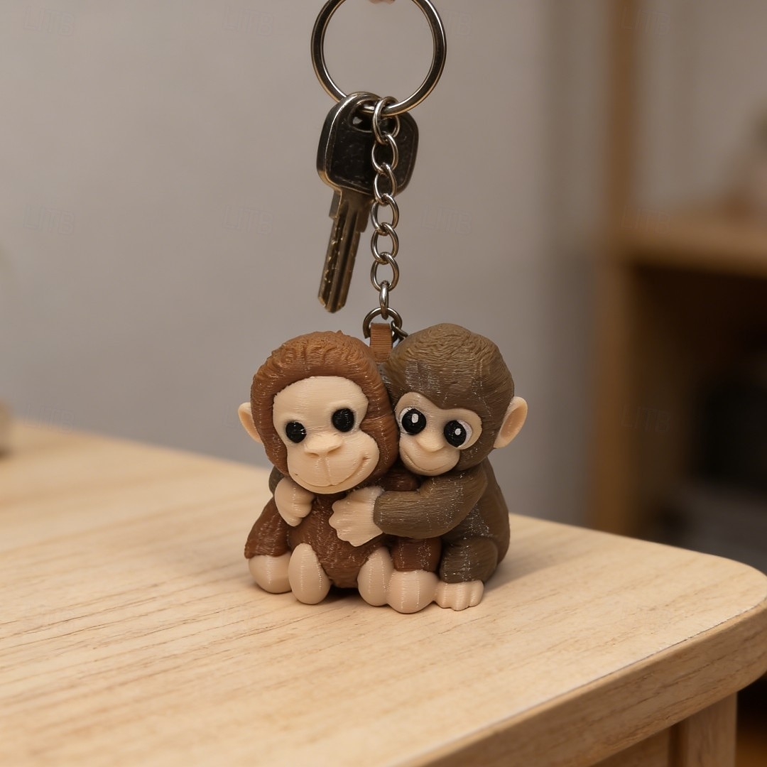 2026年 3Dプリント パンチザモンキー ミーム キーチェーン、面白いオランウータンフィジェットキーチェーン、クリエイティブなノベルティ動物 キーリングペンダント、ストレス解消デスクトイ、友人や子供、大人へのかわいいギフト、バッグバックパックチャーム  コレクション – $16.99 –P1