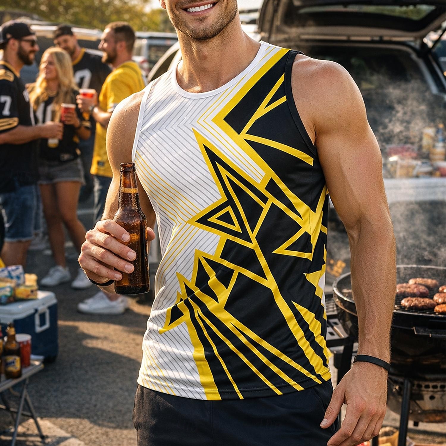 Herren Fußballtrikot Geometrisch Workout-Tanktop Lauf-Tanktop Sport-T-Shirt Sommer Ärmellos UPF 50 Schnelltrocknend Feuchtigkeitsableitend Atmungsaktiv Turnier Fußball Leger Laufen Joggen Training 2026 - $17.99 –P1