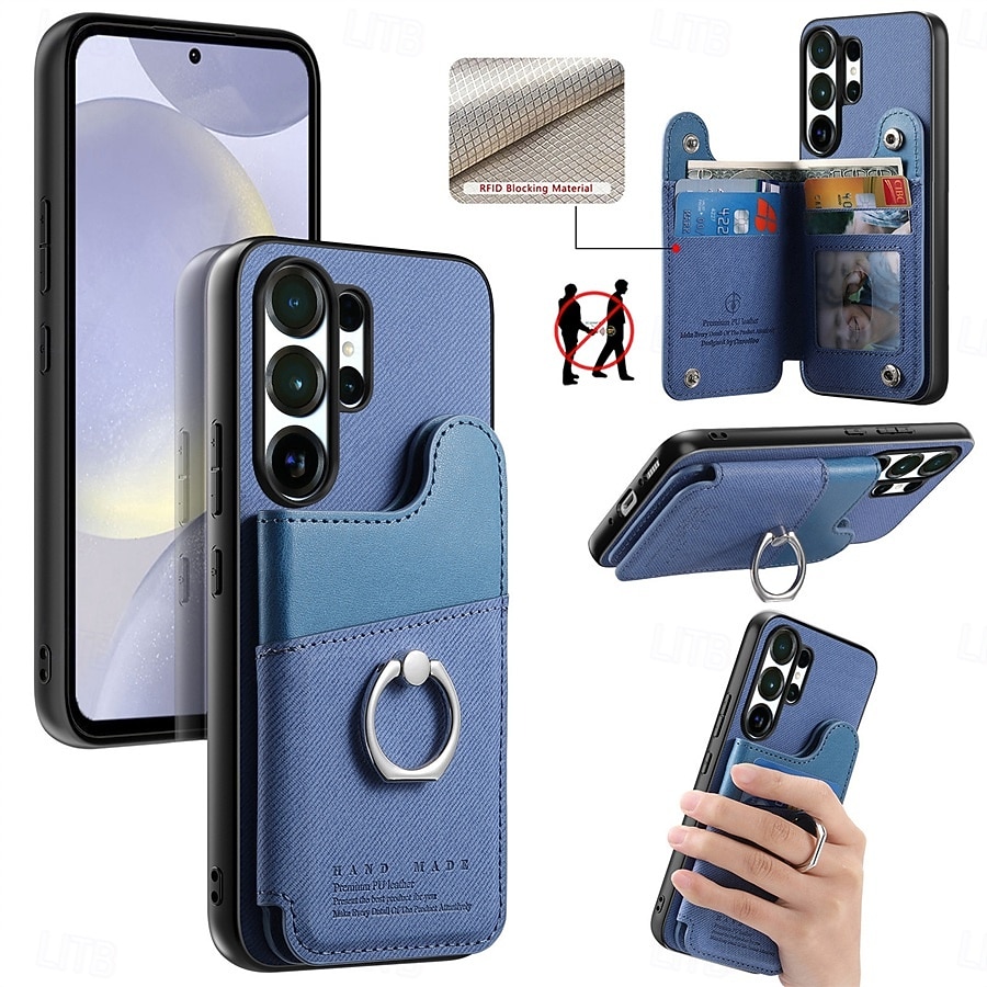 telefon fodral Till Samsung Galaxy S26 S26 Plus S26 Ultra Skal med stativ Ringhållare Ringspänne Kontor / företag TPU PU läder 2026 - $17.99 –P3