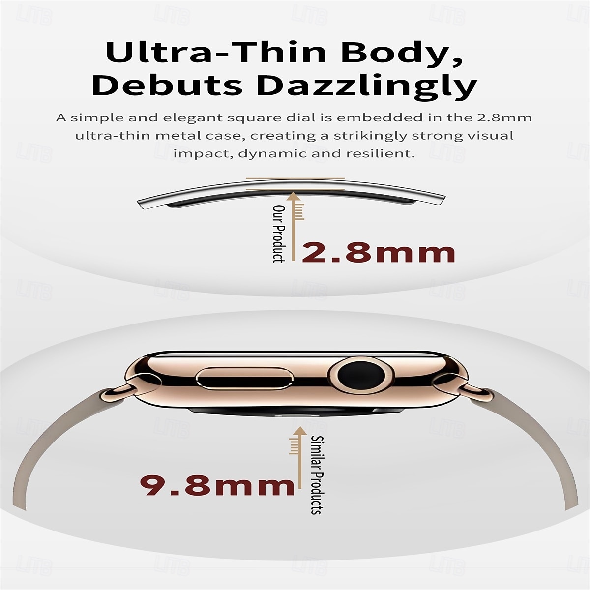 B8 Smart klocka 1.1 tum Smart armband Smartwatch Stegräknare Samtalspåminnelse Sleeptracker Kompatibel med Smartphone Dam Lång standby Vattentät IPX-8 46mm klockfodral 2026 - $56.99 –P3